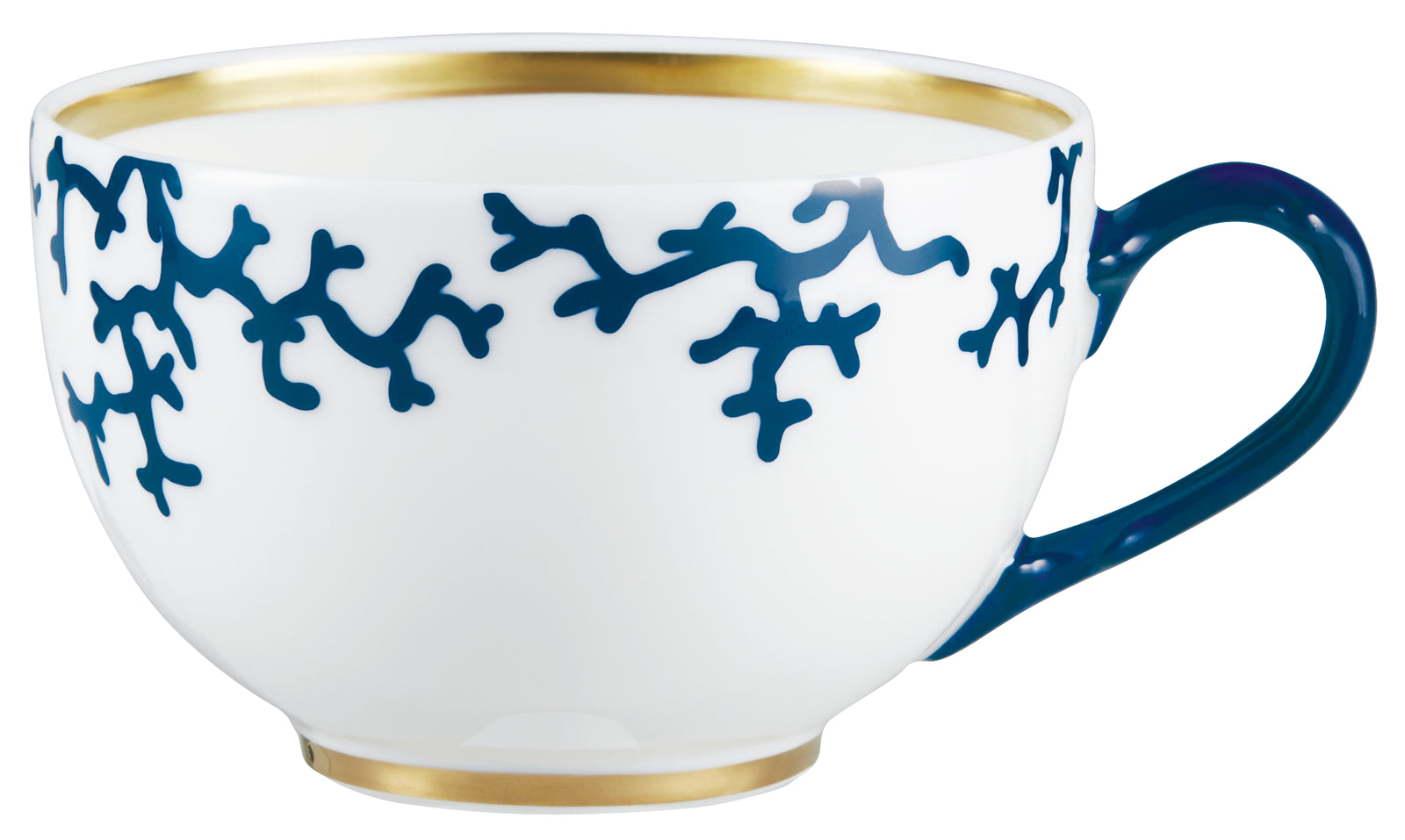 Tea cup extra and saucer - Blue with gold rim | Cristobal Marine