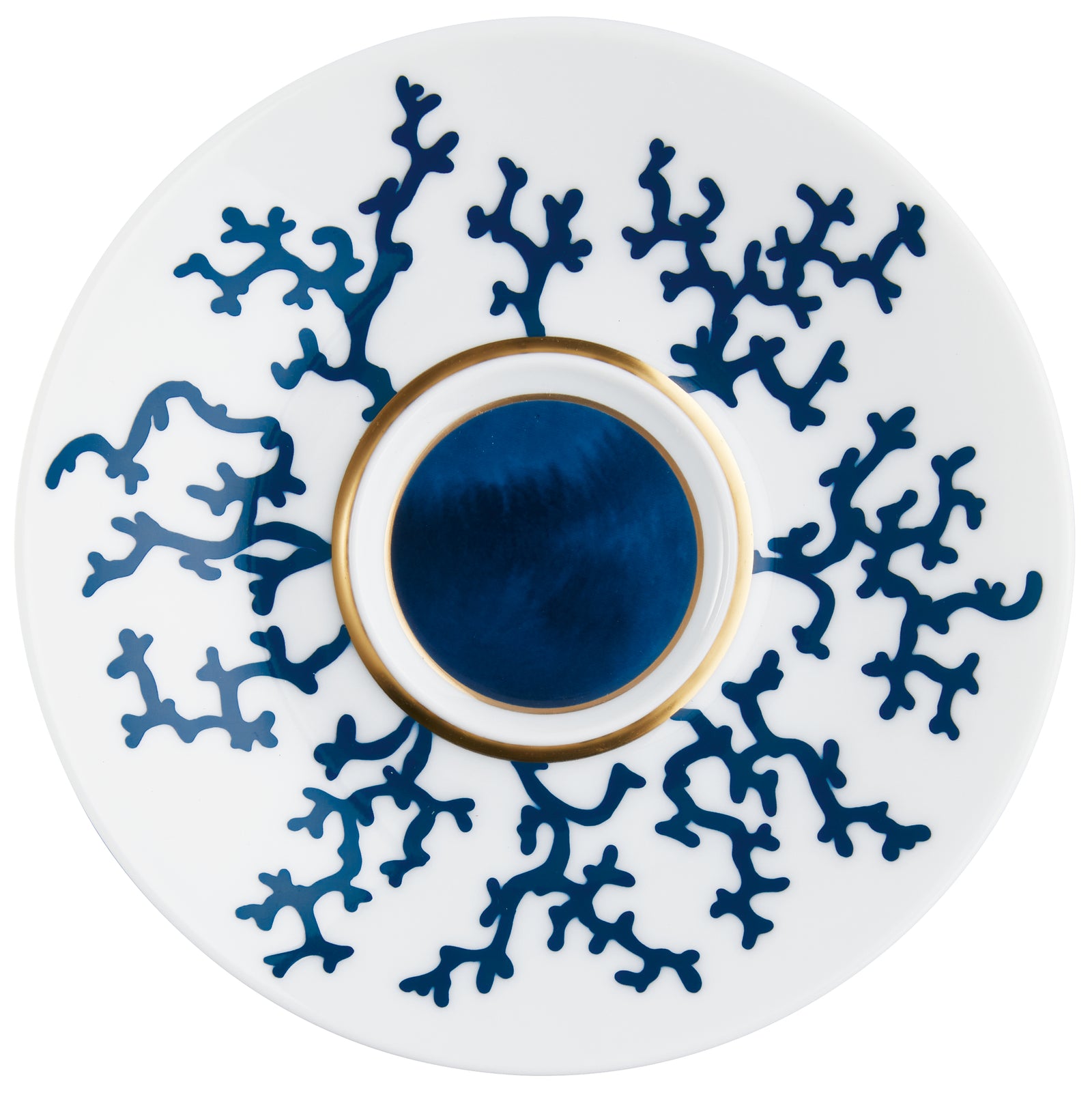 Tea cup extra and saucer - Blue with gold rim | Cristobal Marine