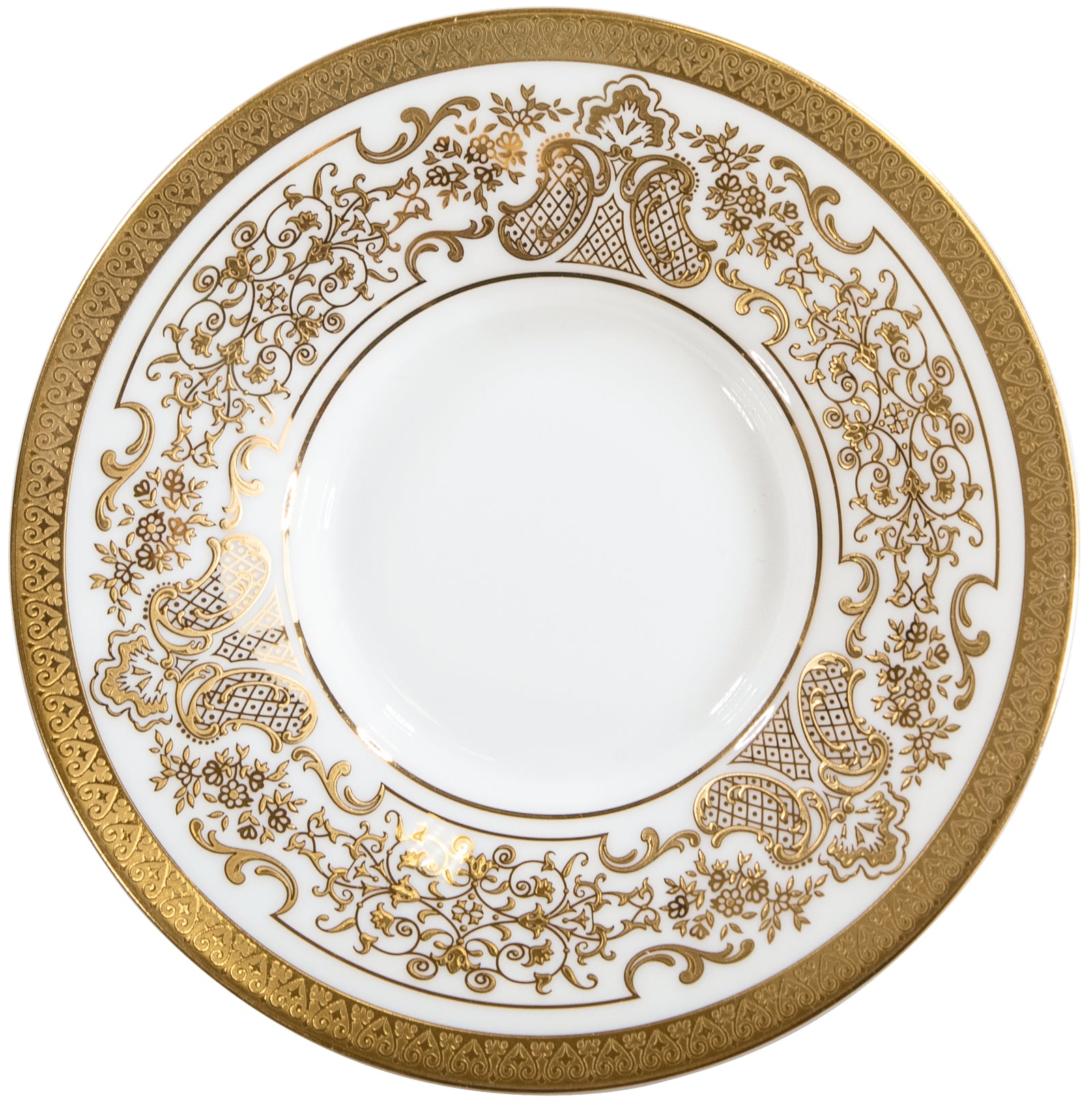 Coffee cup and saucer - White with gold rim | Marignan