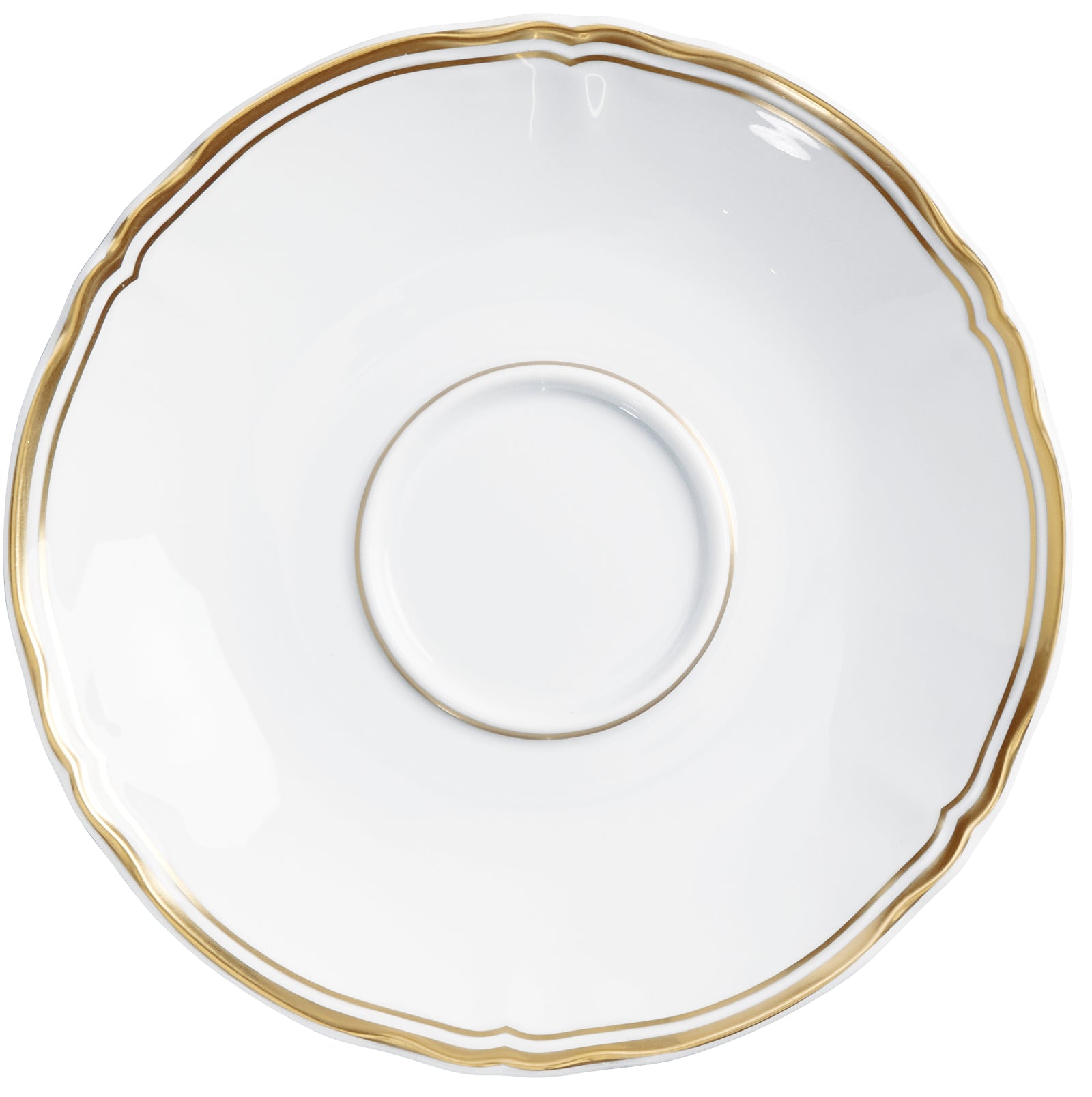 Tea cup extra and saucer - White with gold rim | Mazurka