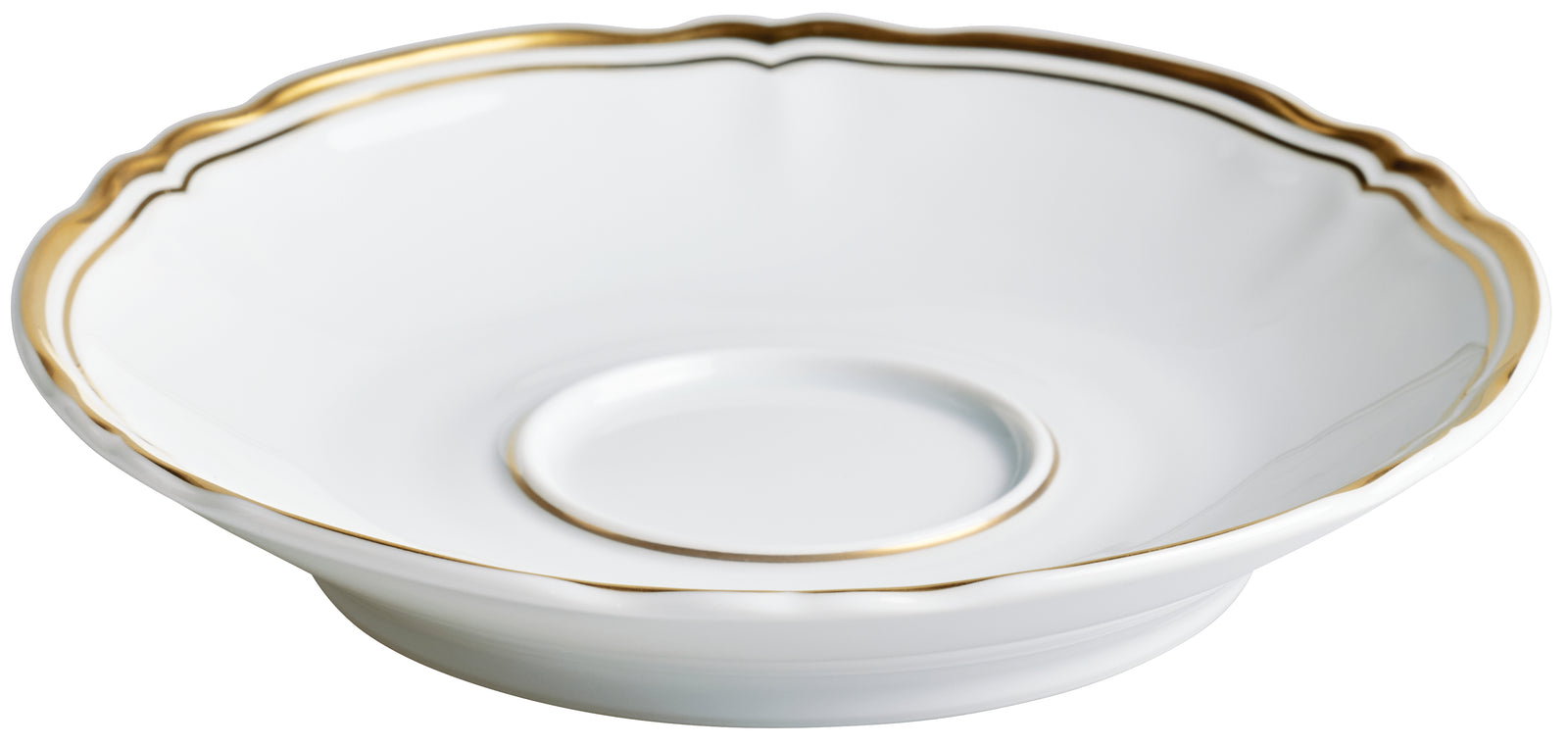 Tea cup extra and saucer - White with gold rim | Mazurka