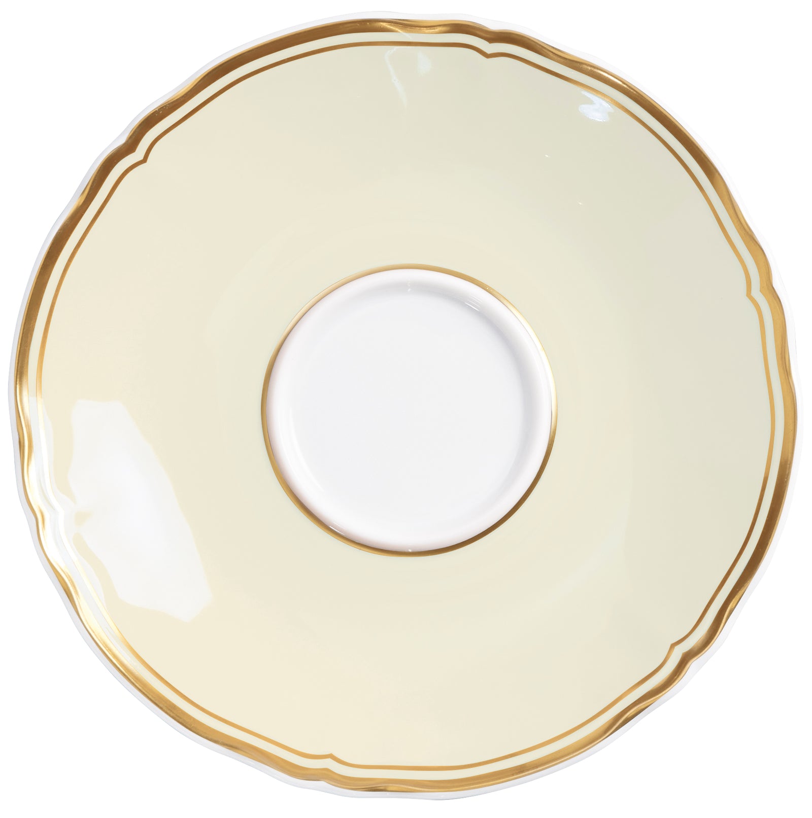 Tea cup extra and saucer - Ivory with gold rim | Mazurka