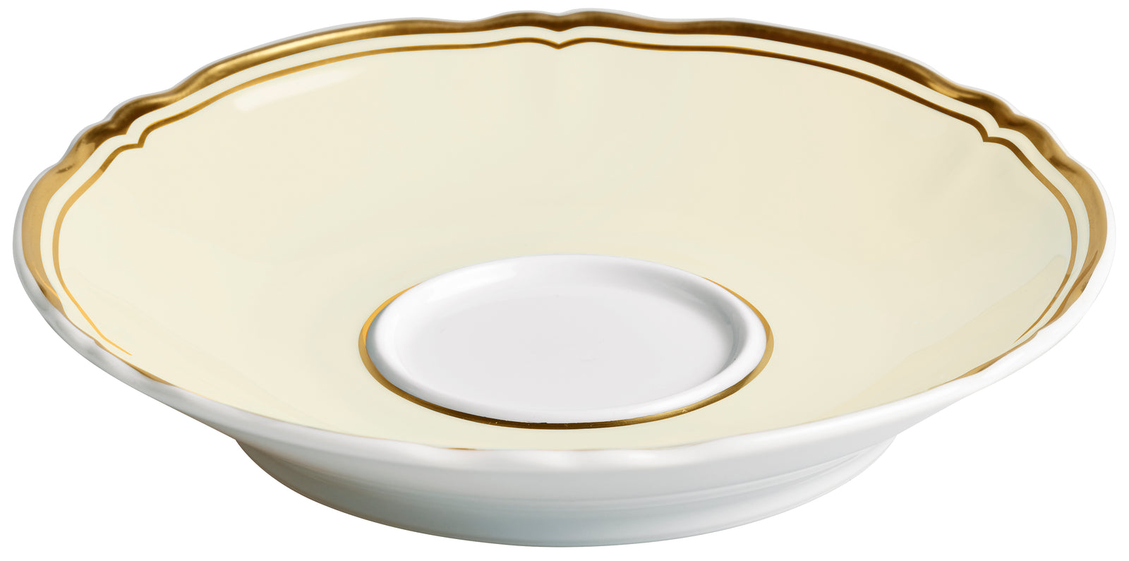 Tea cup extra and saucer - Ivory with gold rim | Mazurka