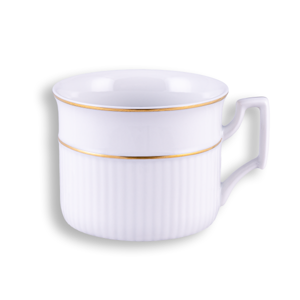 Tea Cup and Saucer white and gold | Arabona