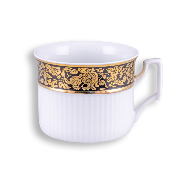 Tea Cup and Saucer black and gold | Petra