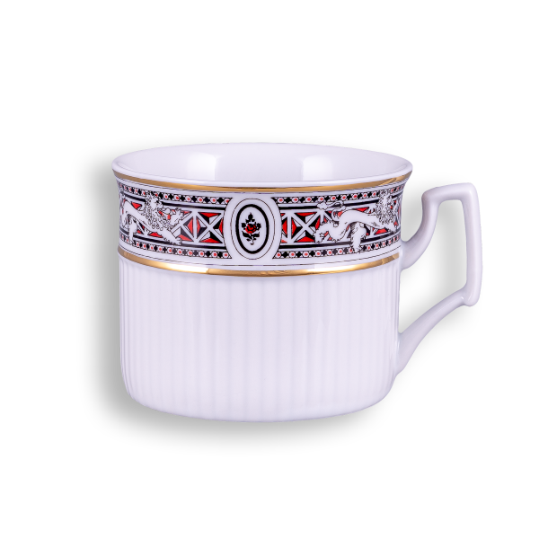 Tea Cup and Saucer black and gold | Lion