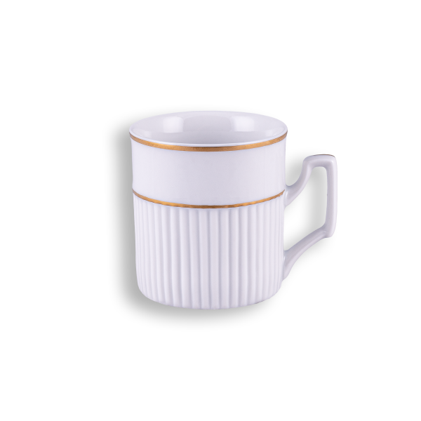 Coffee cup and saucer - White and gold | Arabona