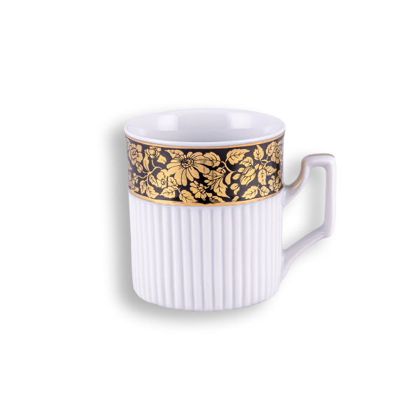 Coffee cup and saucer - Black and gold | Petra