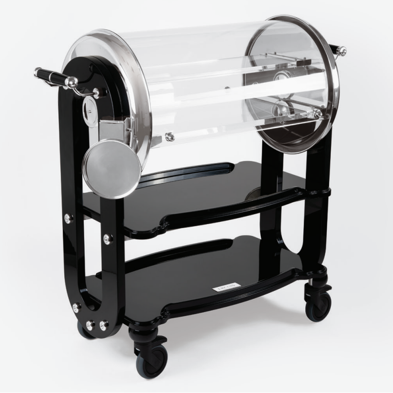 Omicron Pastry And Cake Trolley | Silver Plated | Black | Glossy  | Élégance Service