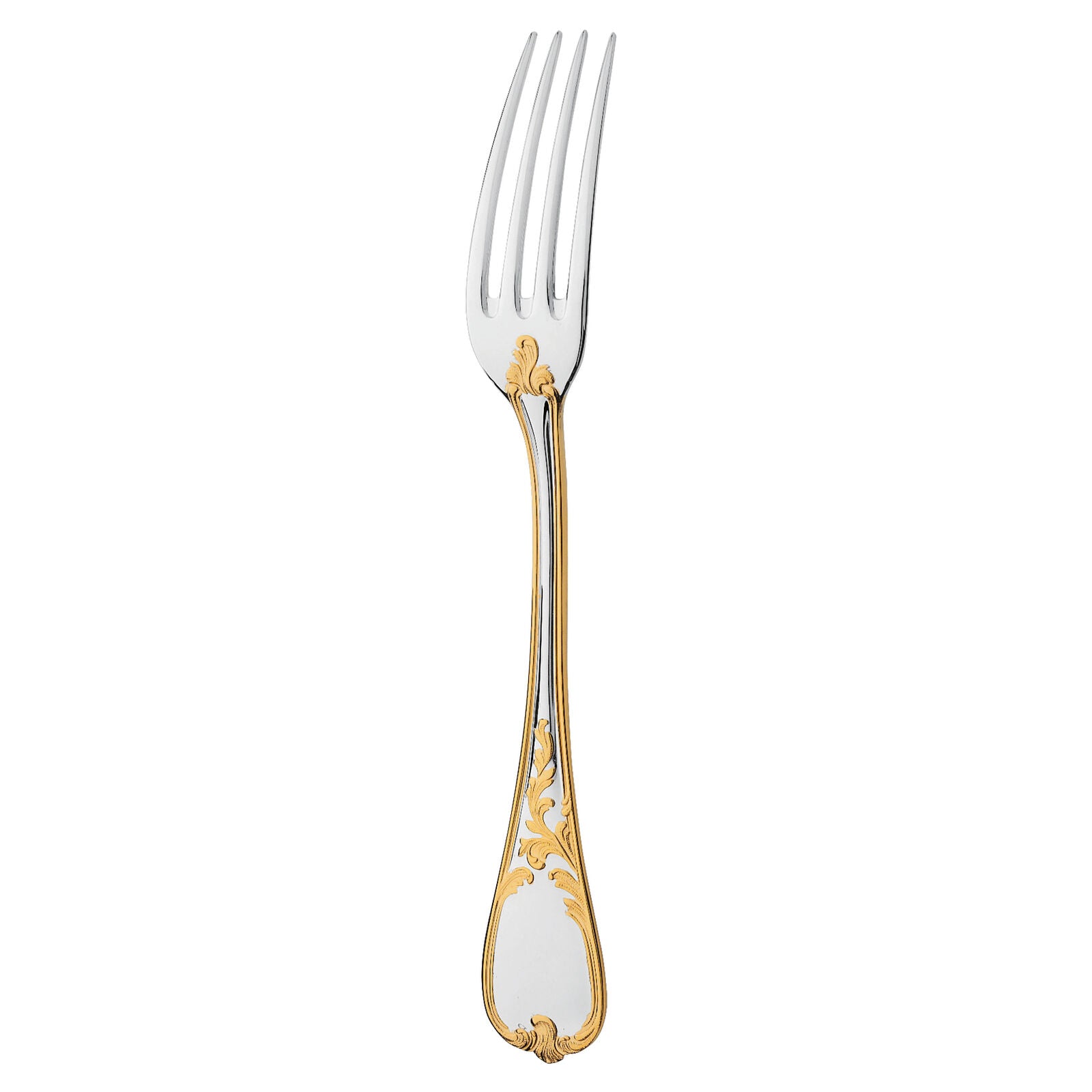 Dinner Fork | Silver Plated Gold Accents | Du Barry