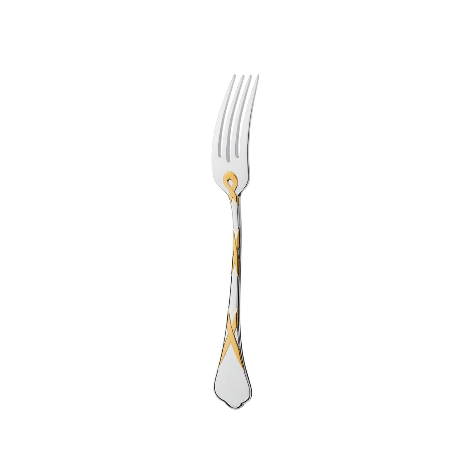 Dessert Fork | Silver Plated Gold Accents | Paris