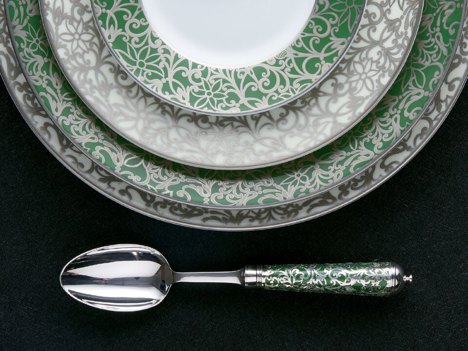 Tea Spoon Sterling Silver Gold Accents | Prestige L'Insolent Vert