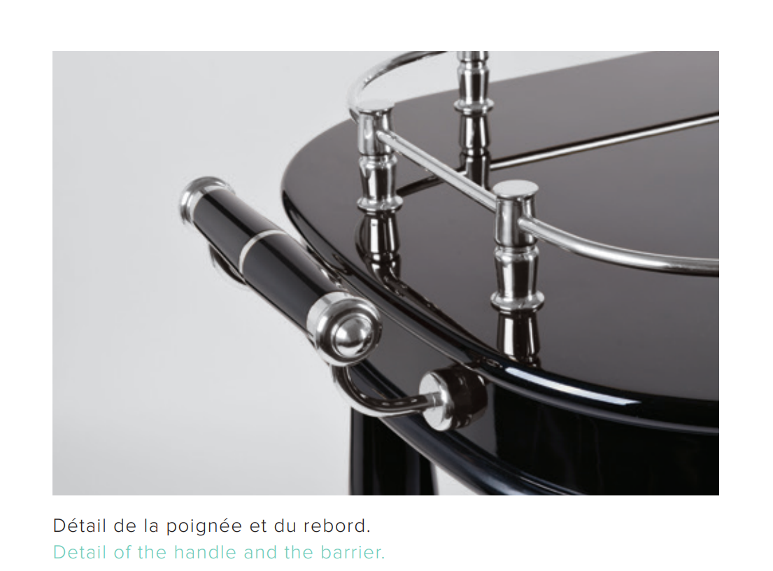 Service Trolley, Rectangular | Silver Plated | Black | Glossy  | Élégance Service