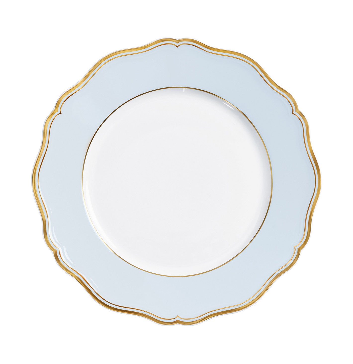 Rim plate flat 22 cm blue with gold rim | Mazurka