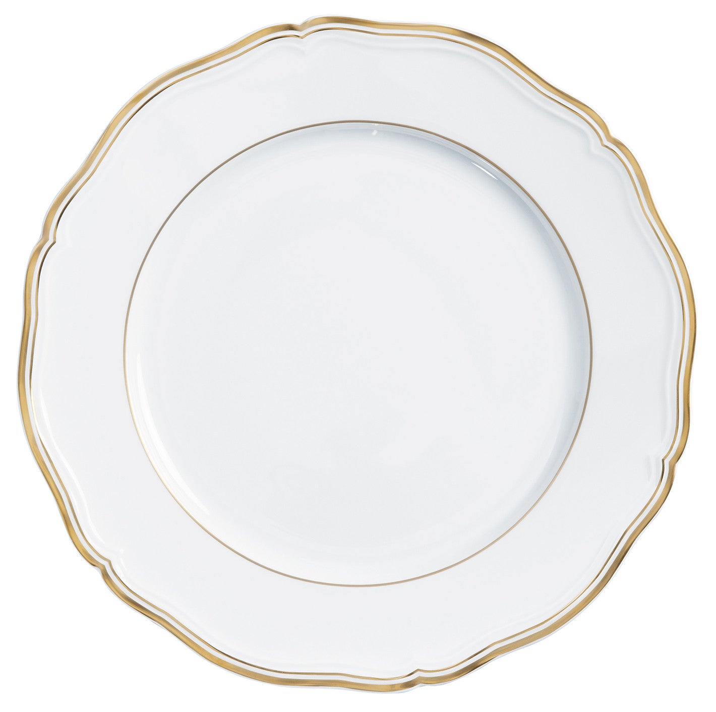 Rim plate flat 27 cm white with gold rim | Mazurka