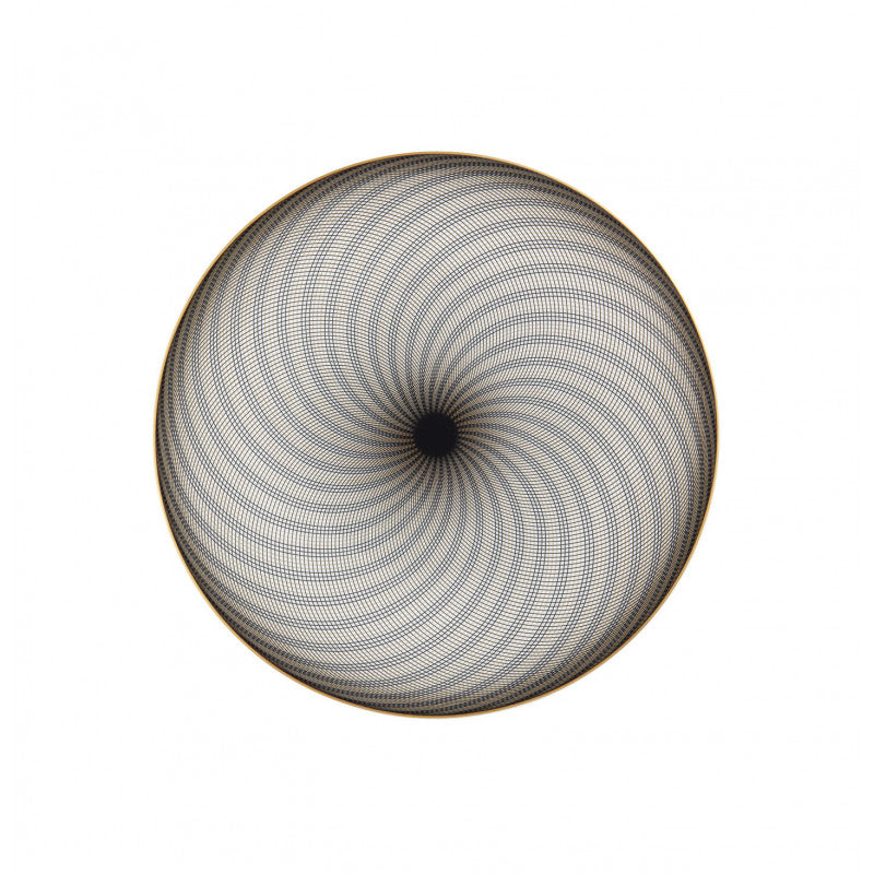 Coupe plate flat 22 cm brown with gold rim II | Oskar