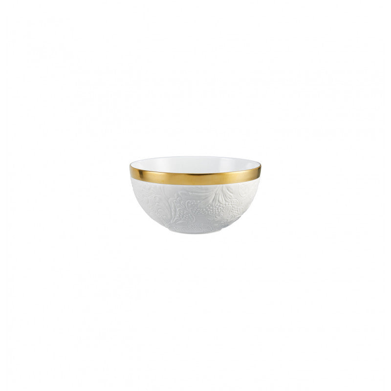 Bowl 14 cm white with gold rim | Italian Renaissance