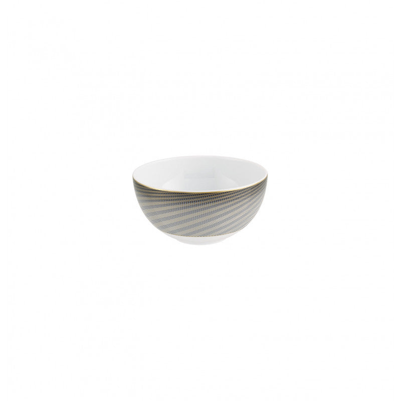 Bowl 14 cm grey with gold rim | Oskar