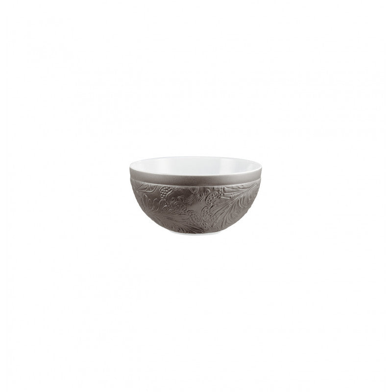 Bowl 14 cm grey with gold rim | Italian Renaissance