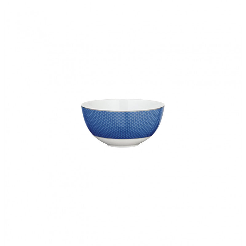 Bowl 14 cm blue with platine rim | Trésor Bleu