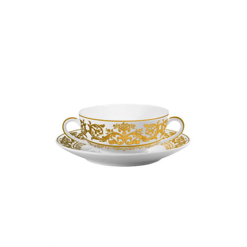 Tea / Breakfast or cream soup saucer 18 cm white with gold rim | Chelsea