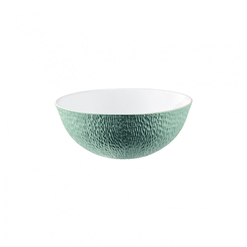 Calabash shaped salad bowl 23 cm turquoise | Minéral Irisé