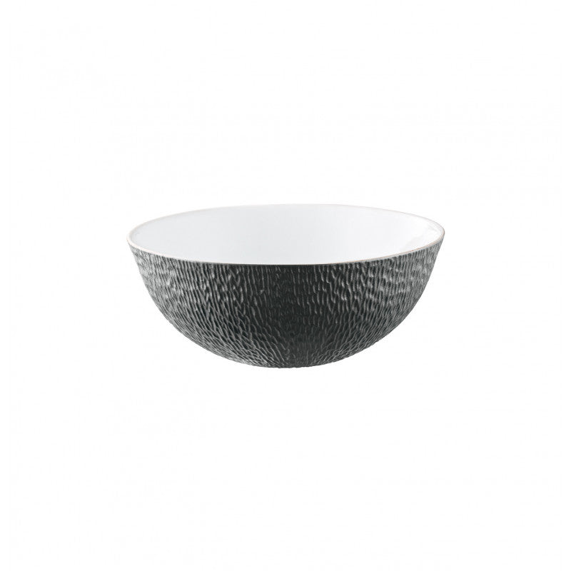 Calabash shaped salad bowl 23 cm black | Minéral Irisé