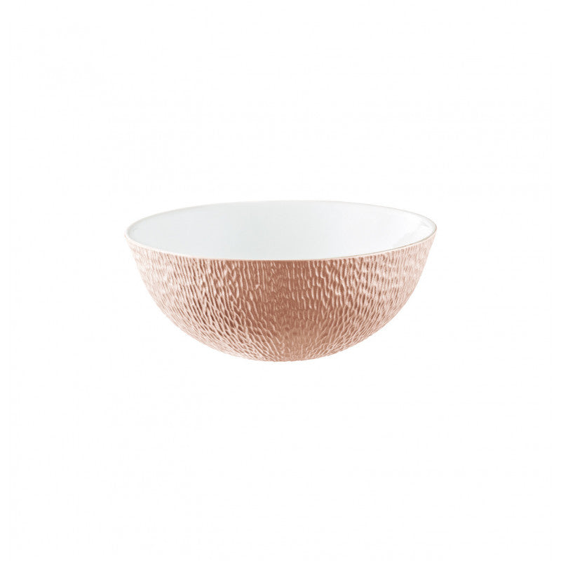 Calabash shaped salad bowl 23 cm rose gold | Minéral Irisé