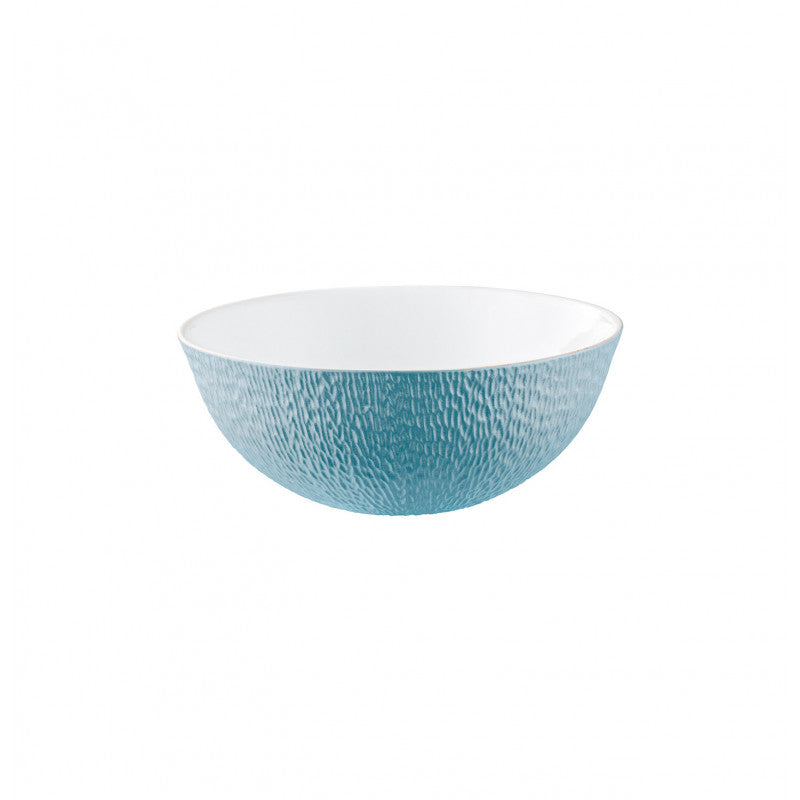 Calabash shaped salad bowl 23 cm blue | Minéral Irisé