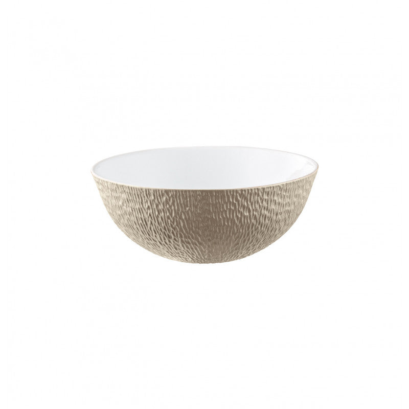 Calabash shaped salad bowl 23 cm grey I | Minéral Irisé