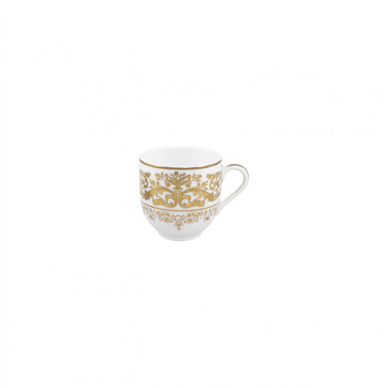 Coffee cup and saucer - White with gold rim | Chelsea