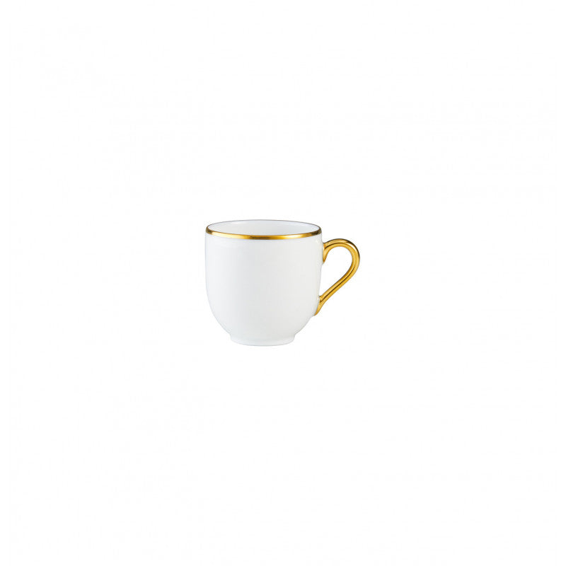Coffee cup and saucer - White with gold rim | Italian Renaissance