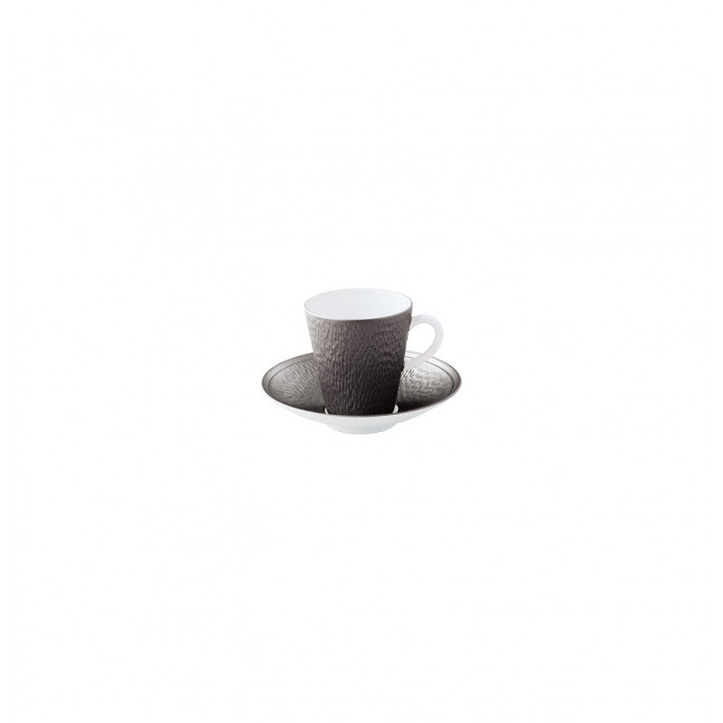 Coffee cup and saucer - Grey III | Minéral Irisé