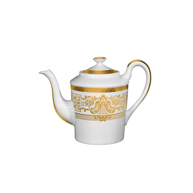Coffee pot 7.7 cm white with gold rim | Marignan