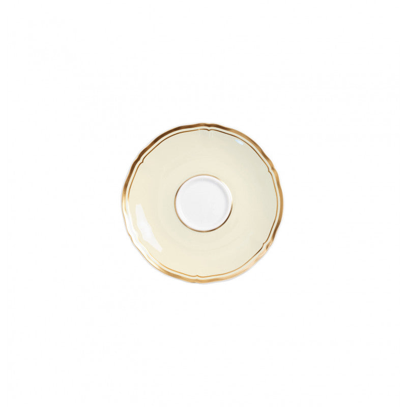 Coffee cup and saucer - Ivory with gold rim | Mazurka