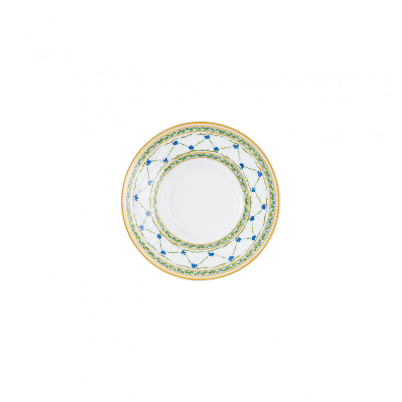 Coffee cup and saucer - Green/blue with gold rim | Allée Du Roy