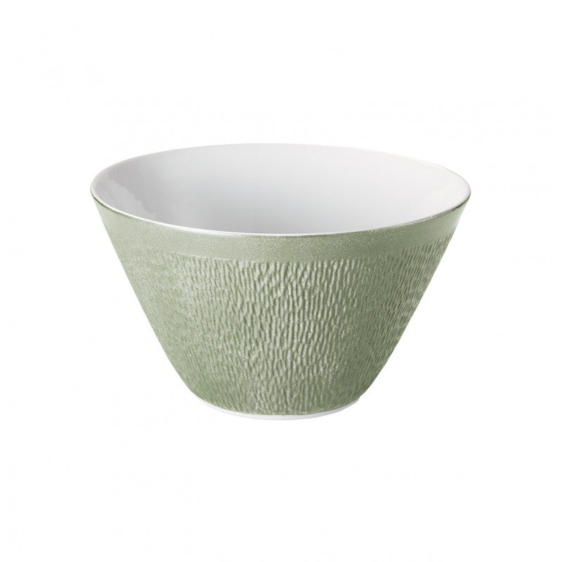 Conical salad bowl 28 cm green | Minéral Irisé