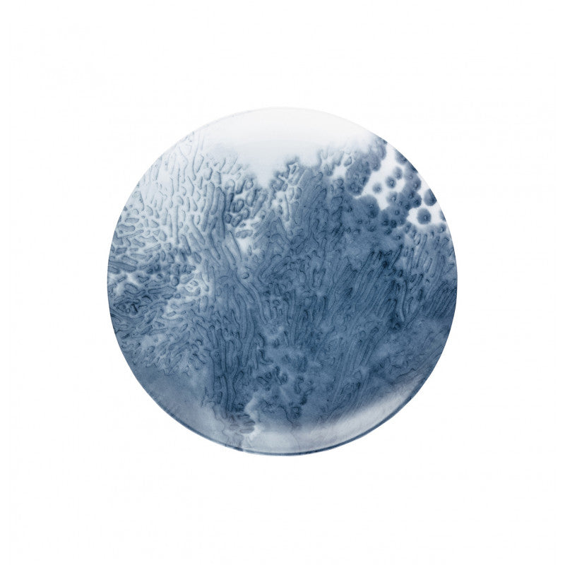 Coupe plate flat 21 cm blue I | Abysses