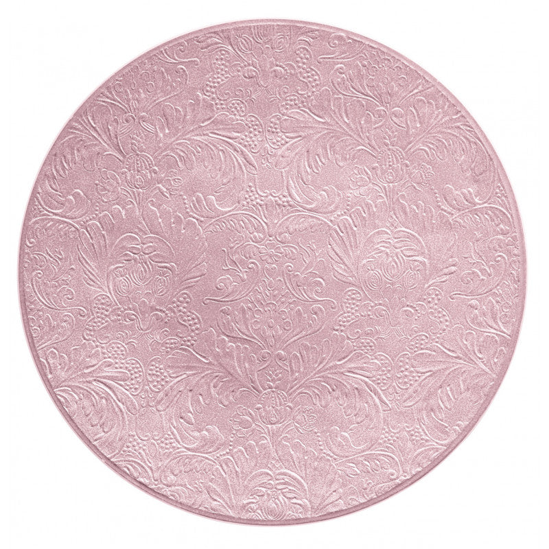 Coupe plate flat full engraving 16 cm pink | Italian Renaissance