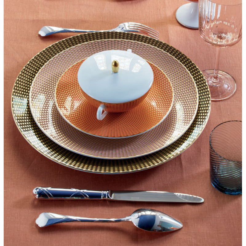 Bowl 14 cm blue with platine rim | Trésor Bleu