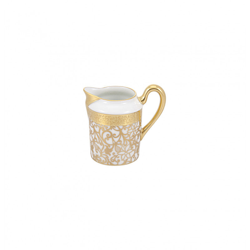 Creamer 9.5 cm white with gold rim | Tolède Or