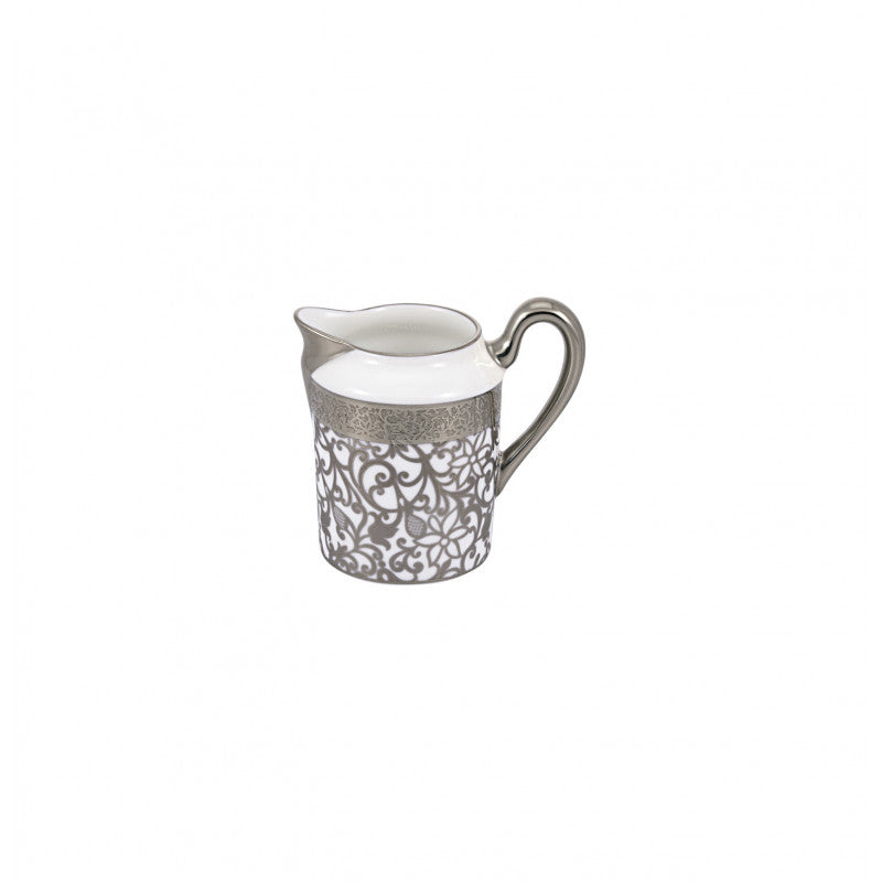 Creamer 9.5 cm white with platine rim | Tolède Platine