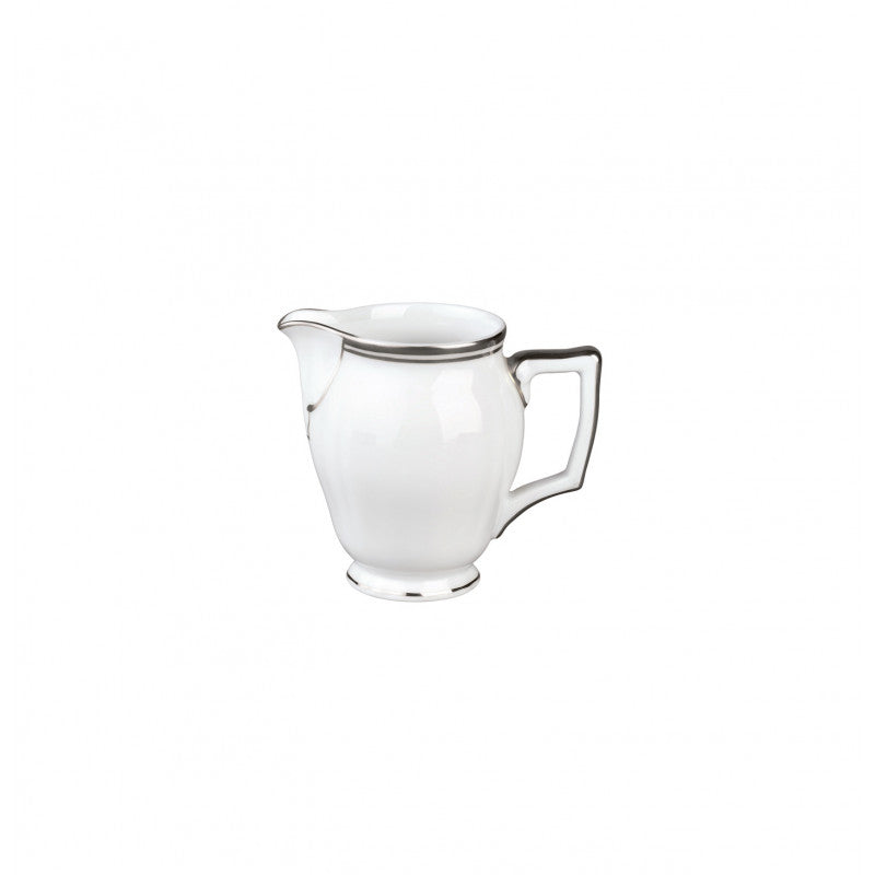 Creamer 6 cm white with platine rim | Polka Platine