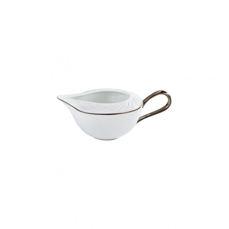 Creamer 9 cm white with platine rim | Italian Renaissance