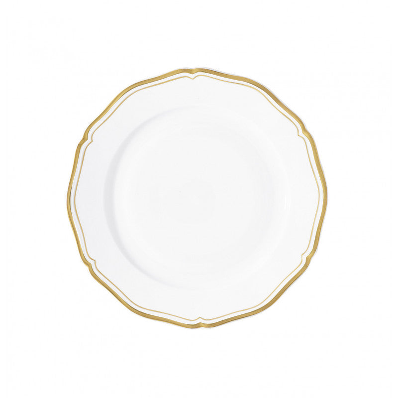 Deep chop plate 29.5 cm white with gold rim | Polka Or