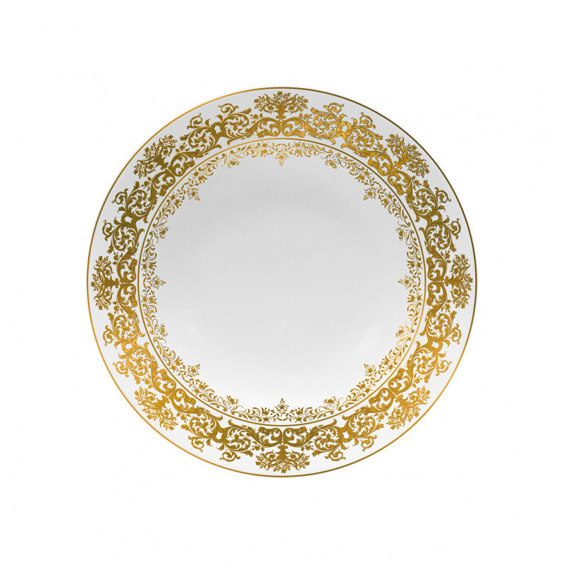 Deep chop plate 29.5 cm white with gold rim | Chelsea