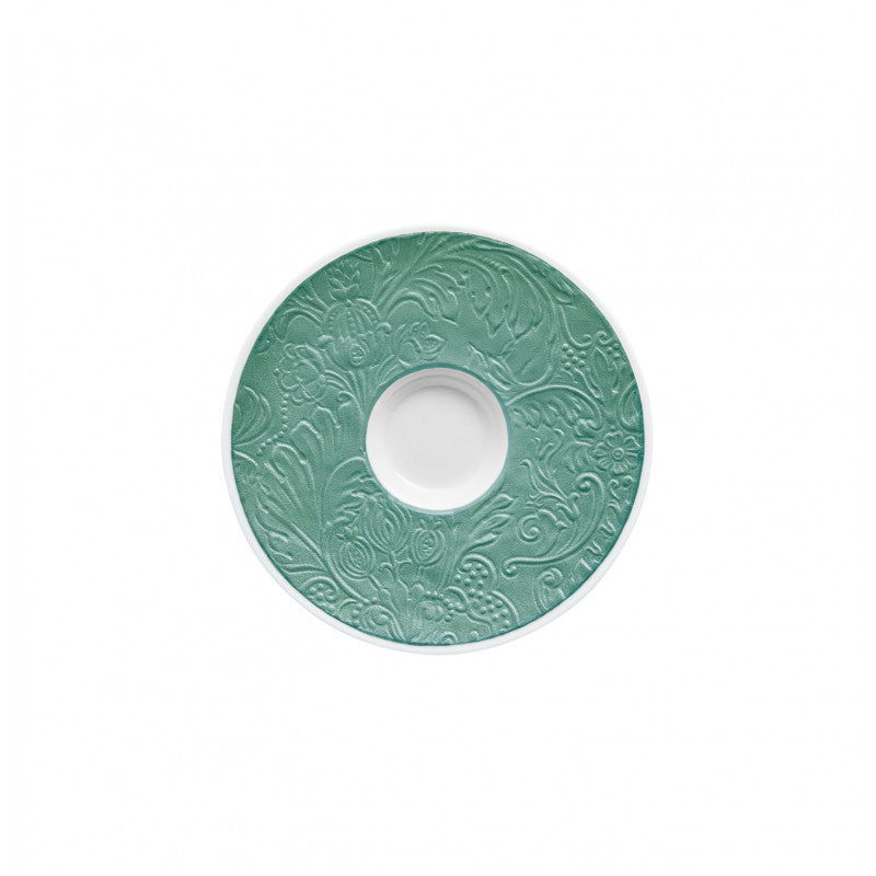 Coffee / Expresso or moka saucer 12.8 cm turquoise | Italian Renaissance