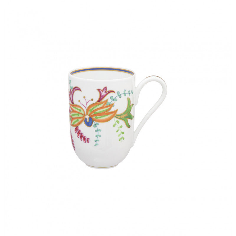 Mug 8 cm blue/pink with gold rim | Imari