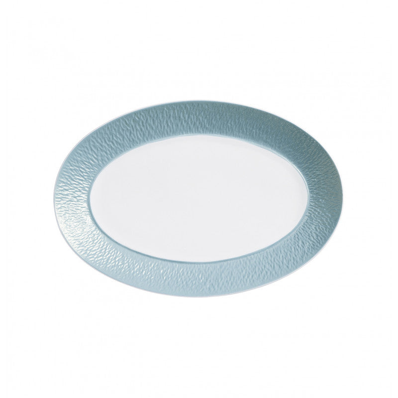 Oval platter 30 cm blue | Minéral Irisé
