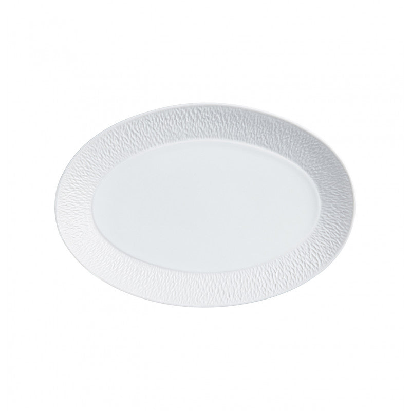 Oval platter 30 cm white | Minéral Sablé